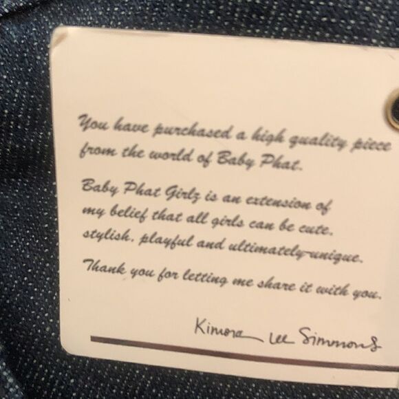 Baby Phat Girlz 10 Rolled Leg Gold Embroider And Hardware 5 Pockets Rami Cotton - Picture 12 of 12